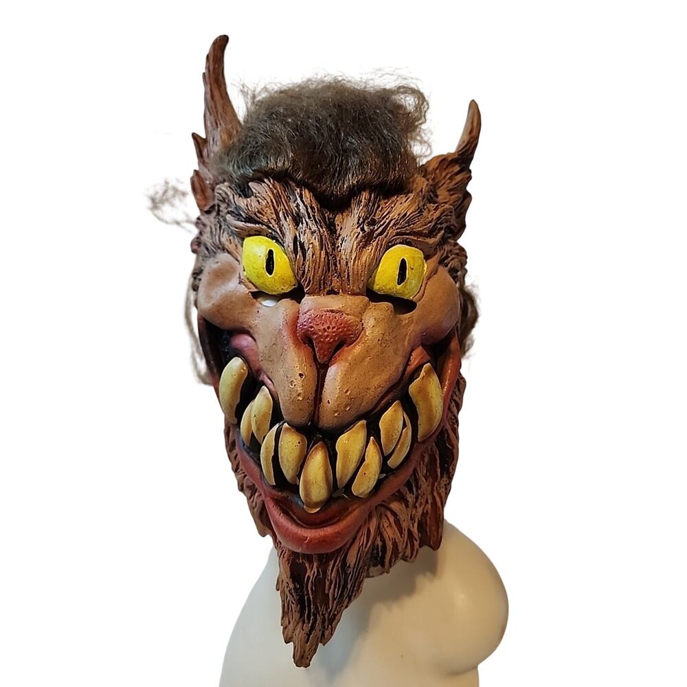 Vintage 2003 Paper Magic Group Bug Eye Werewolf Wolf Man Halloween Mask Don Post